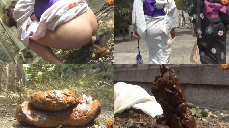 Girls pooping on western toilet. Bowlcam view. (BFEO-02) yukata - (2022/FullHD)